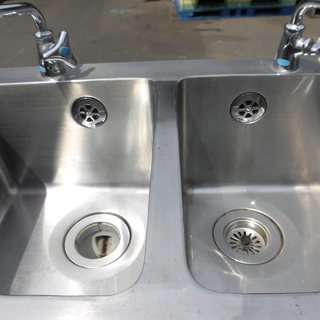 業務用シンク 2槽式 2蛇口【ジャンク】