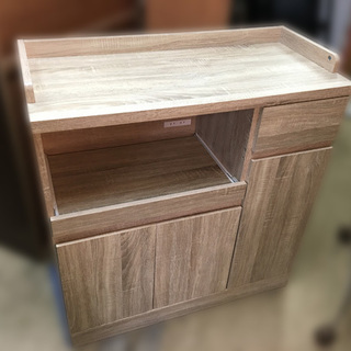 【自社配送は札幌市内限定】Walsh/ウォルシュ(下段A) レンジ台 キッチン収納 収納棚 ナチュラル 900×415×900~950mm
