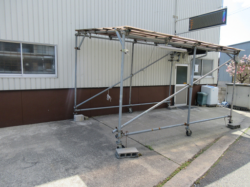 単管で作った屋根 キャスター付で移動も可能！
