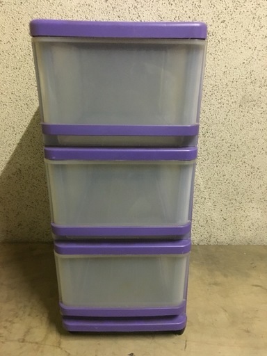 プラスチック製 3段 収納ケース 小物入れ キャスター付 幅30cm 奥行45cm 高さ69cm とも 鴻池新田の収納家具 タンス 衣類収納 の中古あげます 譲ります ジモティーで不用品の処分