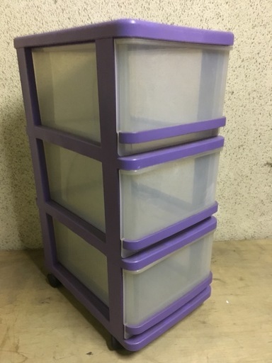 プラスチック製 3段 収納ケース 小物入れ キャスター付 幅30cm 奥行45cm 高さ69cm とも 鴻池新田の収納家具 タンス 衣類収納 の中古あげます 譲ります ジモティーで不用品の処分