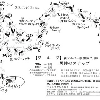 社交ダンス　ワルツ愛知県のメダルテスト足型・シルバー級　無料講習会 - 名古屋市