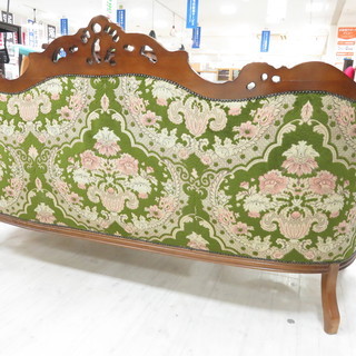 取りに来れる方限定！金華山のロココ調3人掛けソファ！