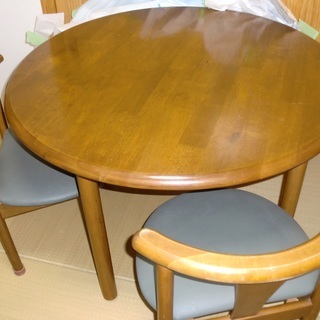 天然木ダイニングセット■丸型テーブル100cm/椅子2脚付■家具...