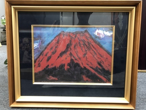 絵画 油彩 油絵 タイトル 赤富士 作者 林武 額縁付き 額装 アンティーク Lidofoundation Org Uk