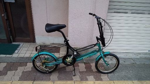 [オールド] EGG'S 16吋折り畳み自転車(MADE IN TAIWAN)外装5段/グリーンｘブラック