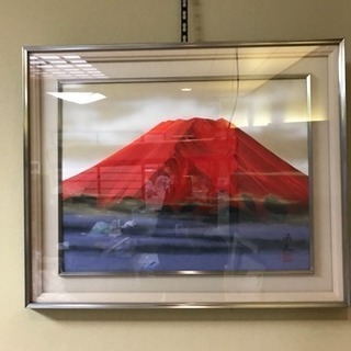 縁起物  赤富士の絵画
