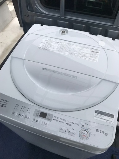 取引中2017年製高年式シャープ全自動洗濯機6キロ美品。千葉県内配送無料。設置無料。