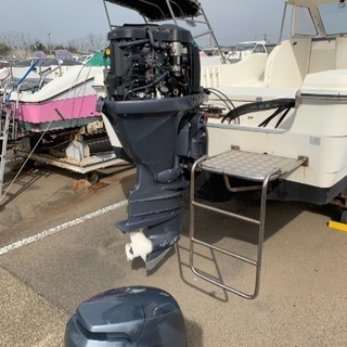 ヤマハFC23、4スト90ps船外機、10人乗りボート