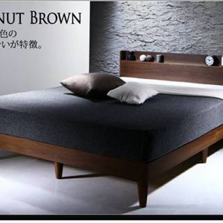 【激安セール】セミダブル・3つ折りマットレス付き・棚コンセント付き・すのこベッド・ブラウン　02-0416