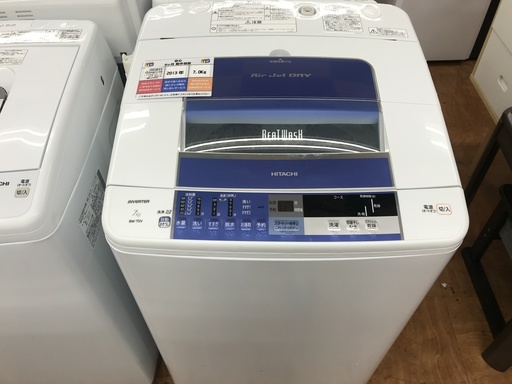 簡易乾燥機能付洗濯機　HITACHI　BW-7SV　7kg　2013年製