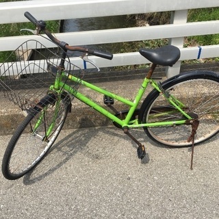 中古自転車 グリーン 26インチ