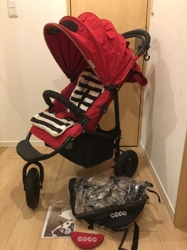 【取引中】エアバギーココ ベビーカー ブレーキモデル レッド 赤 Airbuggy 三輪
