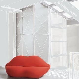 Bocca ボッカ リップソファ 唇ソファ 赤 レッド