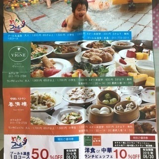 ガトーキングダムサッポロ プール&温泉1日コース 50%off券...