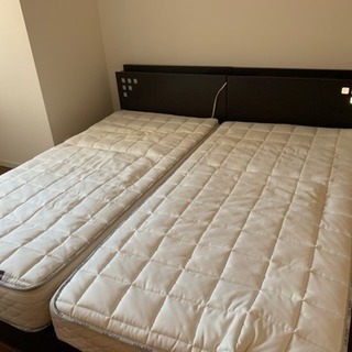 ★美品★アスリープ ASLEEP シングルベッド2台 ワイドキング