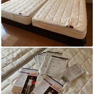 ★美品★アスリープ ASLEEP シングルベッド2台 ワイドキング