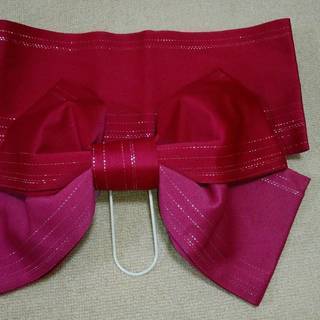 ★浴衣作り帯（結び帯）ピンク系★U-3