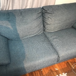 布製 ソファー 3人掛け 水色
