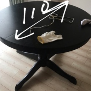IKEA 黒 丸テーブル