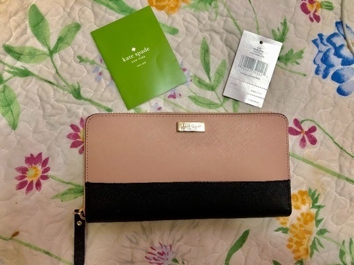 kate spade♠️(ケイトスペードニューヨーク）長財布♡ピンクベージュ×ブラック