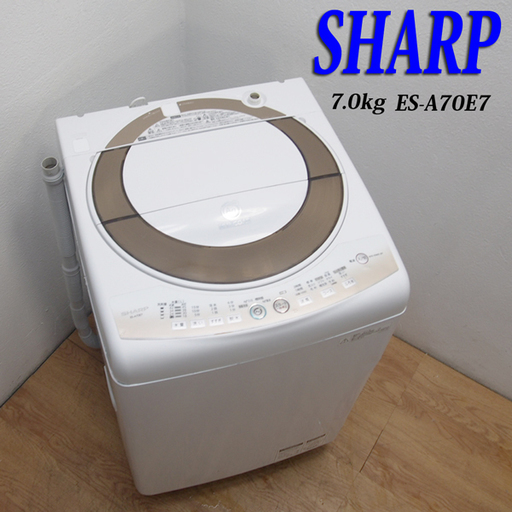 送料無料！SHARP Agイオン ファミリー向け7.0kg 洗濯機 DS19