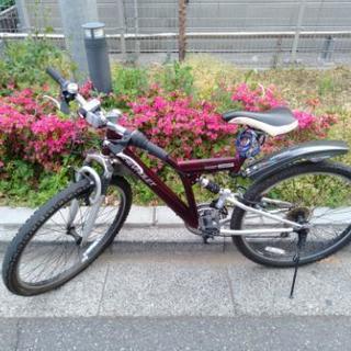 シボレー マウンテンバイク 26インチ 中古 自転車 前後サスペンション シマノ18段ギア 