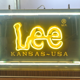 アンティーク Lee KANSAS-USA ネオン管電光看板 通...