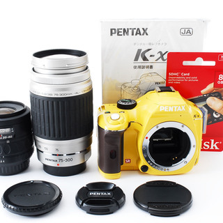 Pentax K-x イエロー ダブルズームセット★極上美品★希少カラー★8GB 新品SDカード付き!!