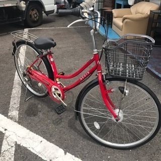 使用回数僅か！新品かご付き 赤い自転車 26インチ