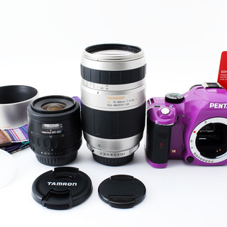 Pentax K-x パープル ダブルズームセット★極上美品★希少カラー★8GB 新品SDカード、ストラップ付き!!