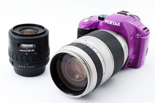 Pentax K-x パープル ダブルズームセット★極上美品★希少カラー★8GB 新品SDカード、ストラップ付き!!