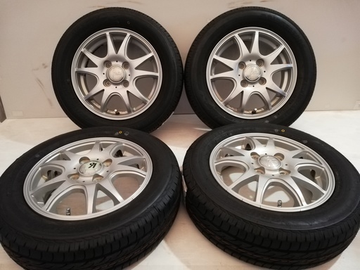 値下げ軽自動車用中古アルミホイールｘ新品ブリヂストンノーマルタイヤ４本セットg 16 サク 大田のタイヤ ホイールの中古 あげます 譲ります ジモティーで不用品の処分