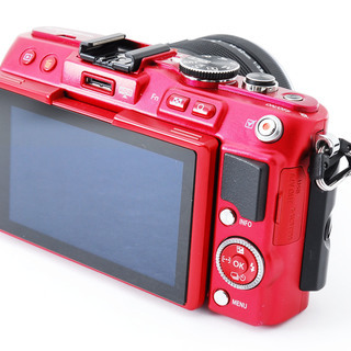 JOSEPH HOMME タグ付きライトラムナッパ シングルライダース-OLYMPUS Pen Lite E-PL6 レッド レンズキット★極上美品★自分撮りできる★8GB新品SDカード、外付けフラッシュ付き！