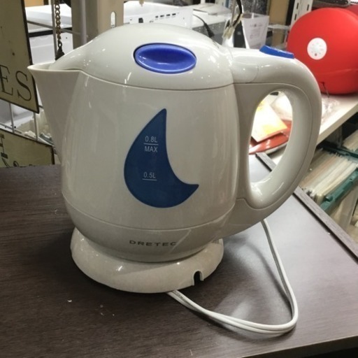 #2290 ドリテック 電気ケトル わくわくケトル 0.8L ブルー