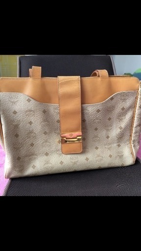 正規品 レア MCM バイカラートートバッグ ベージュレディースブラウン