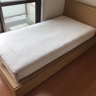 無印良品 オーク材収納ベッド(シングル) *ヘッドボード・薄型ラック