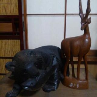 【取引終了】🌟熊&鹿木彫り