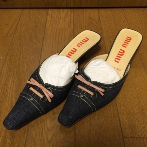 miumiu ミュウミュウ デニムパンプス サンダル 34 1/2 パンプス