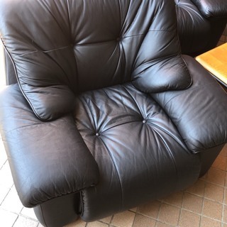 応接セット　ブラックレザー