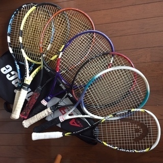 中古　硬式テニスラケット　6本、スカッシュラケット　1本　差し上げます
