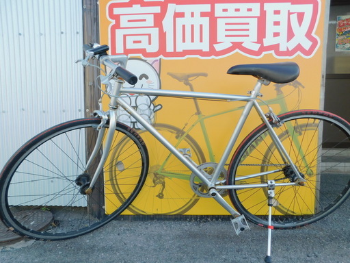 【エコプラス小倉南店】シングルギア ピストバイク シルバー スタッフ向井オススメ(^^♪ 中古車 自転車 チャリ スポーツ車 クロスバイク エコプラス小倉南店】シングルギア ピストバイク シルバー スタッフ