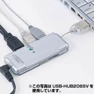 USB2.0ハブ（ACアダプタ付・ブラック） USB-HUB206BK