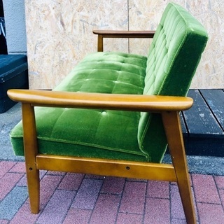 【受付中】送料無料 Karimoku カリモク60 2シーター 2Pソファ 2人掛けソファ モケットグリーン Kチェア ケイチェア  北欧 インテリア D&Department ディーアンドデパートメント