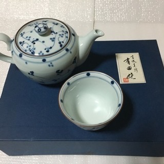 有田焼のポット茶器と湯呑みのセット(未使用・長期保管品)