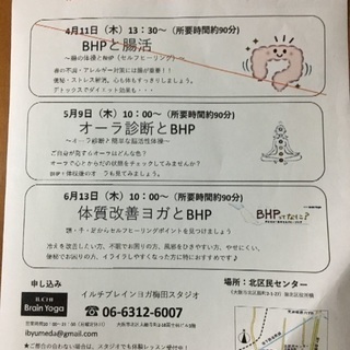 5／9（木）10時〜  オーラ診断とBHP