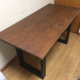 値下げ☆W150サイズ 無垢材アンティーク調ダイニングテーブル 近場お届け可☆