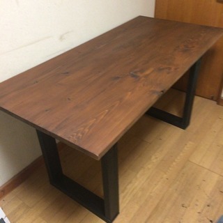 値下げ☆W150サイズ 無垢材アンティーク調ダイニングテーブル 近場お届け可☆