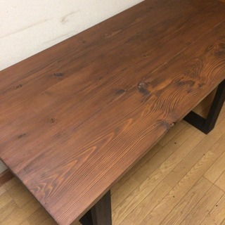 値下げ☆W150サイズ 無垢材アンティーク調ダイニングテーブル 近場お届け可☆