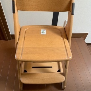 天然木の勉強机用の椅子0円